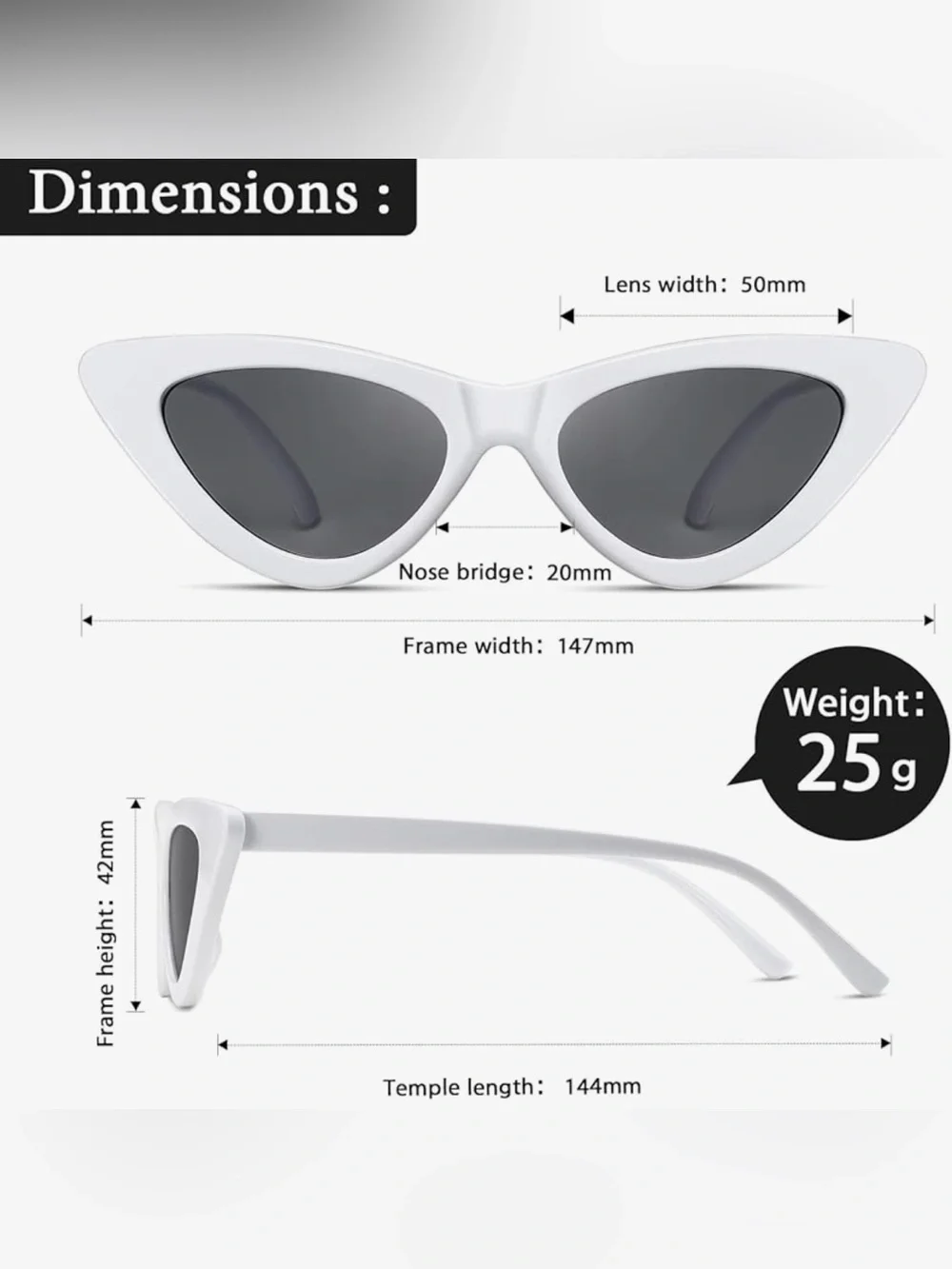 Cat Eye Women Sunglasses White